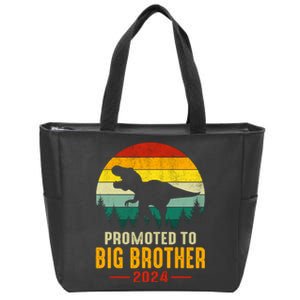 Promoted To Big Brother 2024 Dinosaur Family Matching Trex Zip Tote Bag