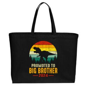 Promoted To Big Brother 2024 Dinosaur Family Matching Trex Cotton Canvas Jumbo Tote