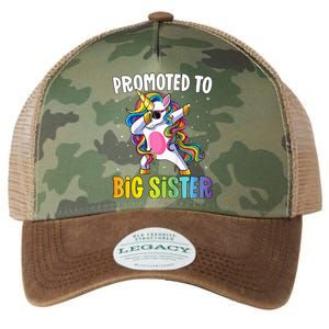 Promoted to Big Sister Dabbing Unicorn Older Sister Legacy Tie Dye Trucker Hat