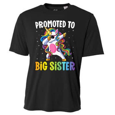 Promoted to Big Sister Dabbing Unicorn Older Sister Cooling Performance Crew T-Shirt