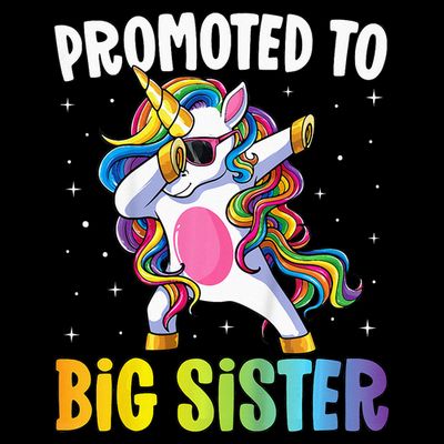 Promoted to Big Sister Dabbing Unicorn Older Sister T-Shirt