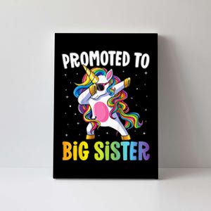 Promoted to Big Sister Dabbing Unicorn Older Sister Canvas