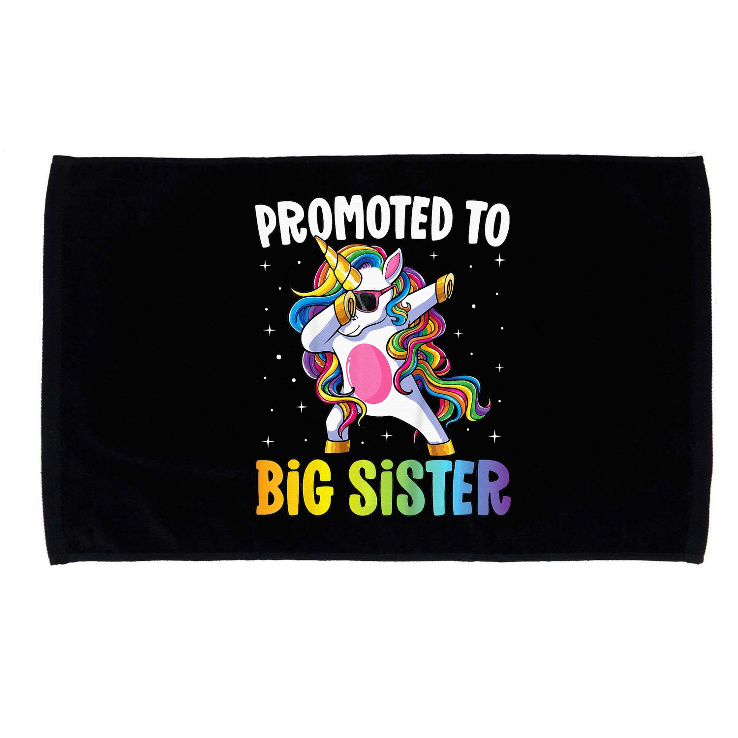 Promoted to Big Sister Dabbing Unicorn Older Sister Microfiber Hand Towel
