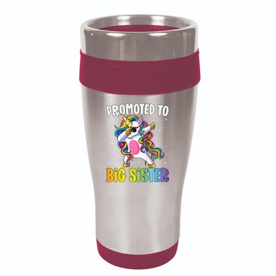 Promoted to Big Sister Dabbing Unicorn Older Sister 16oz Travel Tumbler