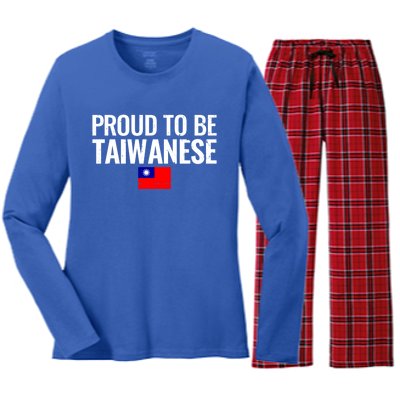 Proud To Be Taiwanese Taiwan Flag Great Gift Women's Long Sleeve Flannel Pajama Set 