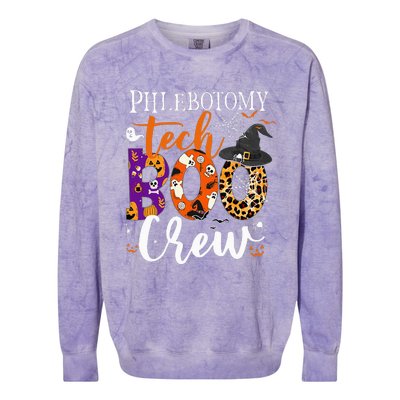 Phlebotomy Tech Boo Crew Ghost Halloween Technician Matching Colorblast Crewneck Sweatshirt