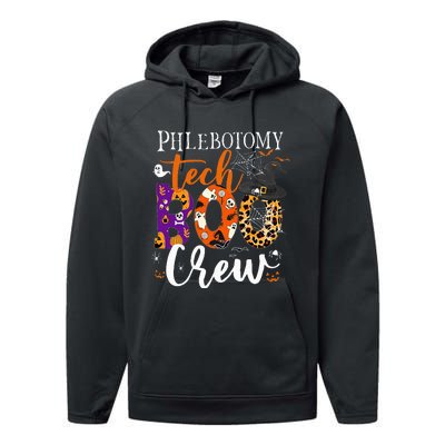 Phlebotomy Tech Boo Crew Ghost Halloween Technician Matching Performance Fleece Hoodie