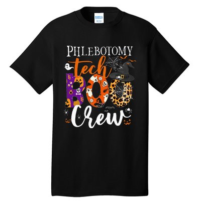 Phlebotomy Tech Boo Crew Ghost Halloween Technician Matching Tall T-Shirt