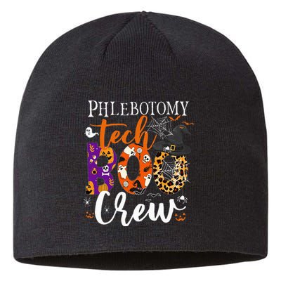 Phlebotomy Tech Boo Crew Ghost Halloween Technician Matching Sustainable Beanie