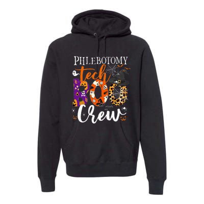 Phlebotomy Tech Boo Crew Ghost Halloween Technician Matching Premium Hoodie