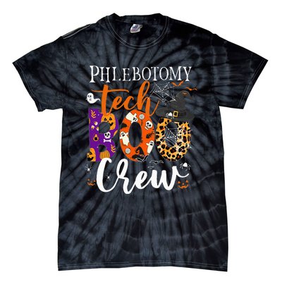 Phlebotomy Tech Boo Crew Ghost Halloween Technician Matching Tie-Dye T-Shirt