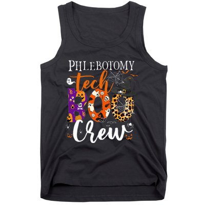 Phlebotomy Tech Boo Crew Ghost Halloween Technician Matching Tank Top