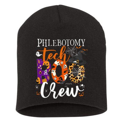 Phlebotomy Tech Boo Crew Ghost Halloween Technician Matching Short Acrylic Beanie