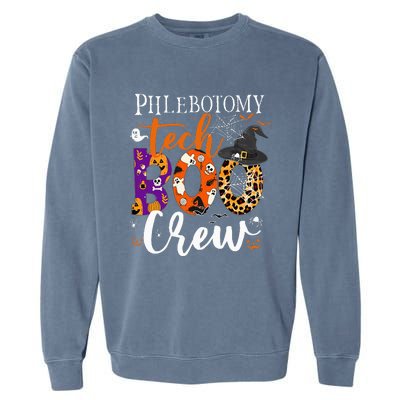 Phlebotomy Tech Boo Crew Ghost Halloween Technician Matching Garment-Dyed Sweatshirt