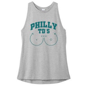 Phily Tds Boobs Ladies PosiCharge Tri-Blend Wicking Tank