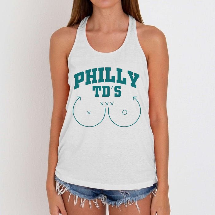 Phily Tds Boobs Women's Knotted Racerback Tank