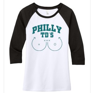 Phily Tds Boobs Women's Tri-Blend 3/4-Sleeve Raglan Shirt