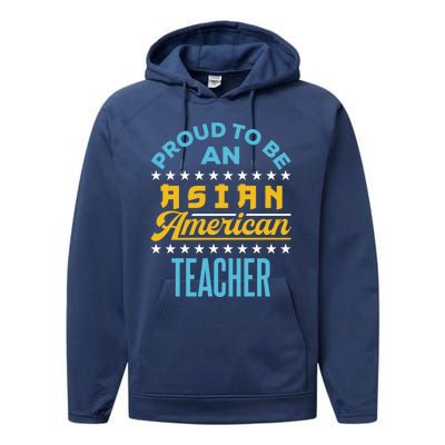 Proud To Be An Asian American Teacher Aapi Api Great Gift Performance Fleece Hoodie