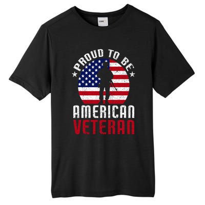 Proud To Be American Veteran USA Flag Proud American Veteran Tall Fusion ChromaSoft Performance T-Shirt