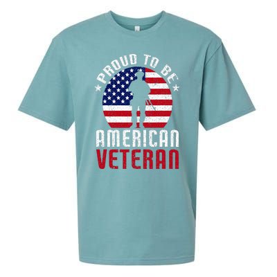 Proud To Be American Veteran USA Flag Proud American Veteran Sueded Cloud Jersey T-Shirt