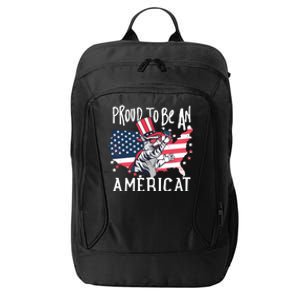 Proud To Be Americat Funny Cat American Illustration Gift City Backpack