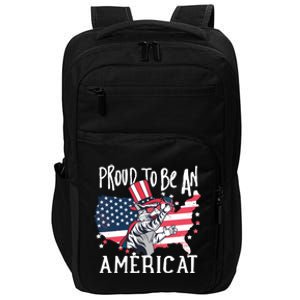 Proud To Be Americat Funny Cat American Illustration Gift Impact Tech Backpack