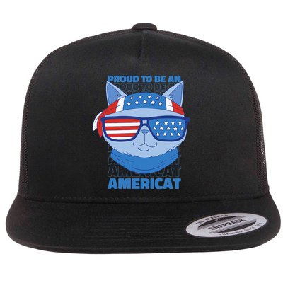 Proud To Be An Americat 4th Of July Americat US Flag Flatbill Hat