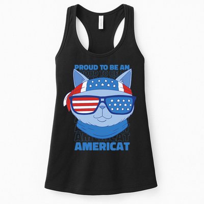 Proud To Be An Americat 4th Of July Americat US Flag Womens Tank Top