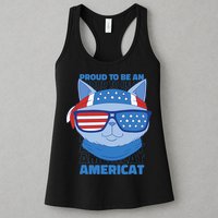 Proud To Be An Americat 4th Of July Americat US Flag Womens Tank Top