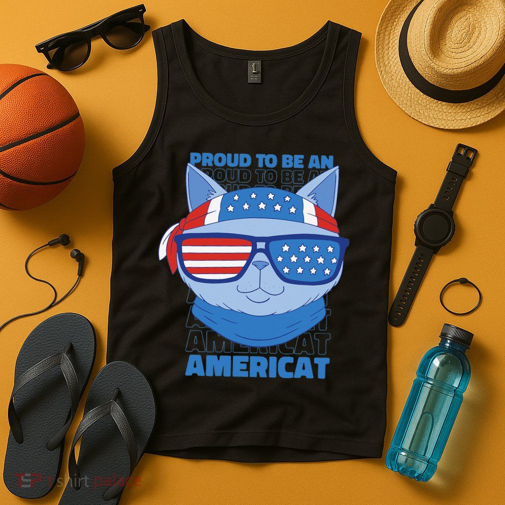 Proud To Be An Americat 4th Of July Americat US Flag Tank Top