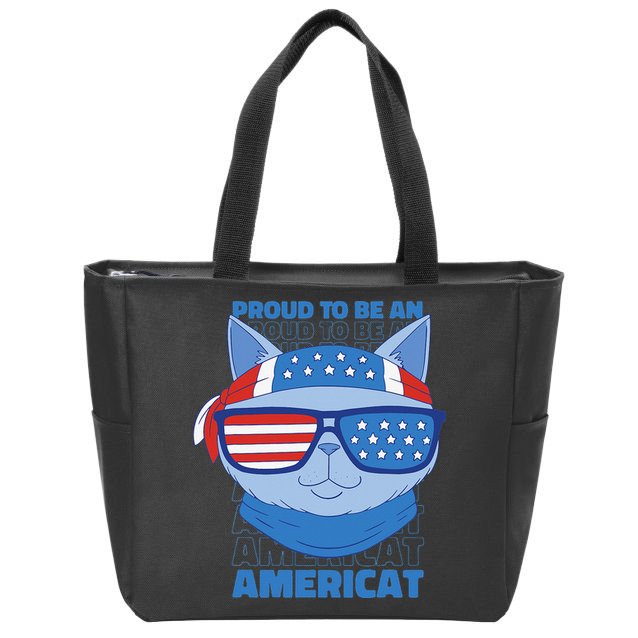 Proud To Be An Americat 4th Of July Americat US Flag Zip Tote Bag