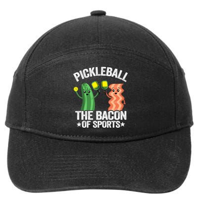 Pickleball The Bacon Of Sports Vintage Pickle Ball Gift 7-Panel Snapback Hat