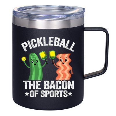 Pickleball The Bacon Of Sports Vintage Pickle Ball Gift 12oz Stainless Steel Coffee Mug