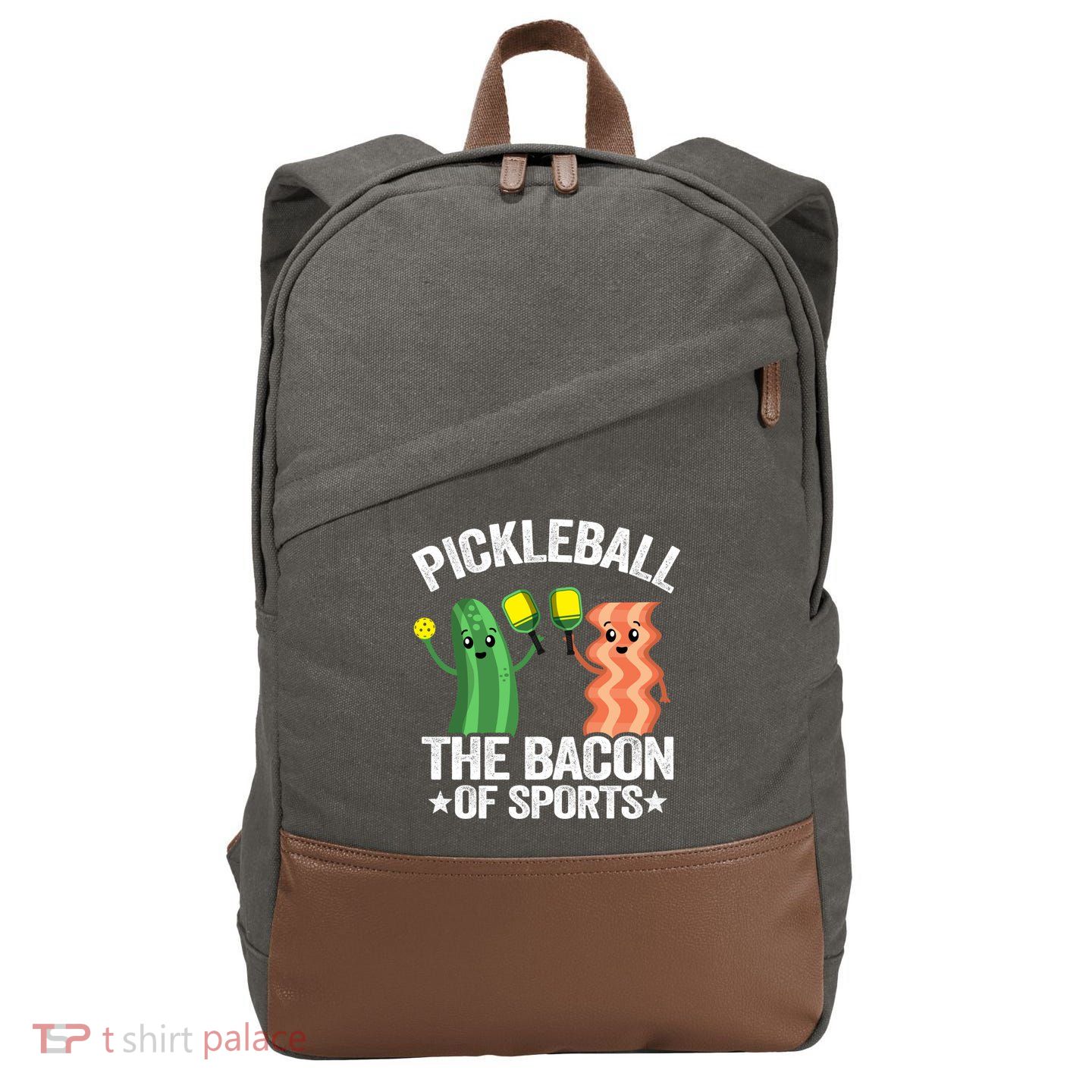 Pickleball The Bacon Of Sports Vintage Pickle Ball Gift Cotton Canvas Backpack