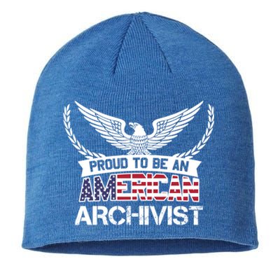 Proud To Be An American Archivist Great Gift Sustainable Beanie