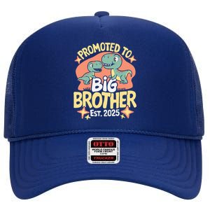 Promoted To Big Brother 2025 Dinosaur Trex Boy High Crown Mesh Back Trucker Hat