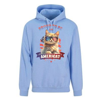 Proud To Be Americat Cute Cat Usa Unisex Surf Hoodie