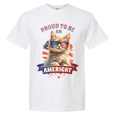 Proud To Be Americat Cute Cat Usa Garment-Dyed Heavyweight T-Shirt