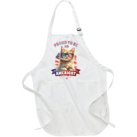 Proud To Be Americat Cute Cat Usa Full-Length Apron With Pockets