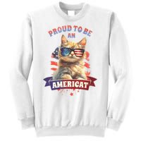 Proud To Be Americat Cute Cat Usa Sweatshirt