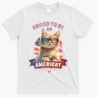 Proud To Be Americat Cute Cat Usa T-Shirt