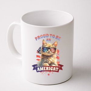 Proud To Be Americat Cute Cat Usa Coffee Mug