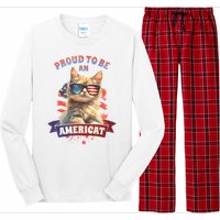 Proud To Be Americat Cute Cat Usa Long Sleeve Pajama Set