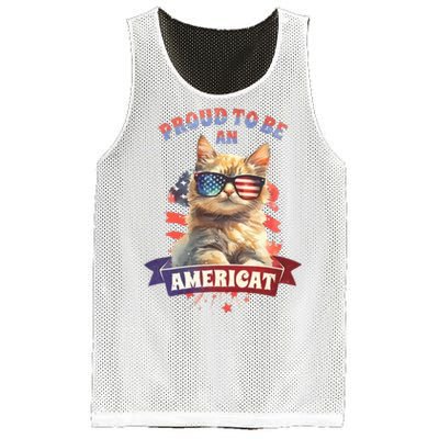 Proud To Be Americat Cute Cat Usa Mesh Reversible Basketball Jersey Tank