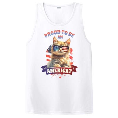 Proud To Be Americat Cute Cat Usa PosiCharge Competitor Tank