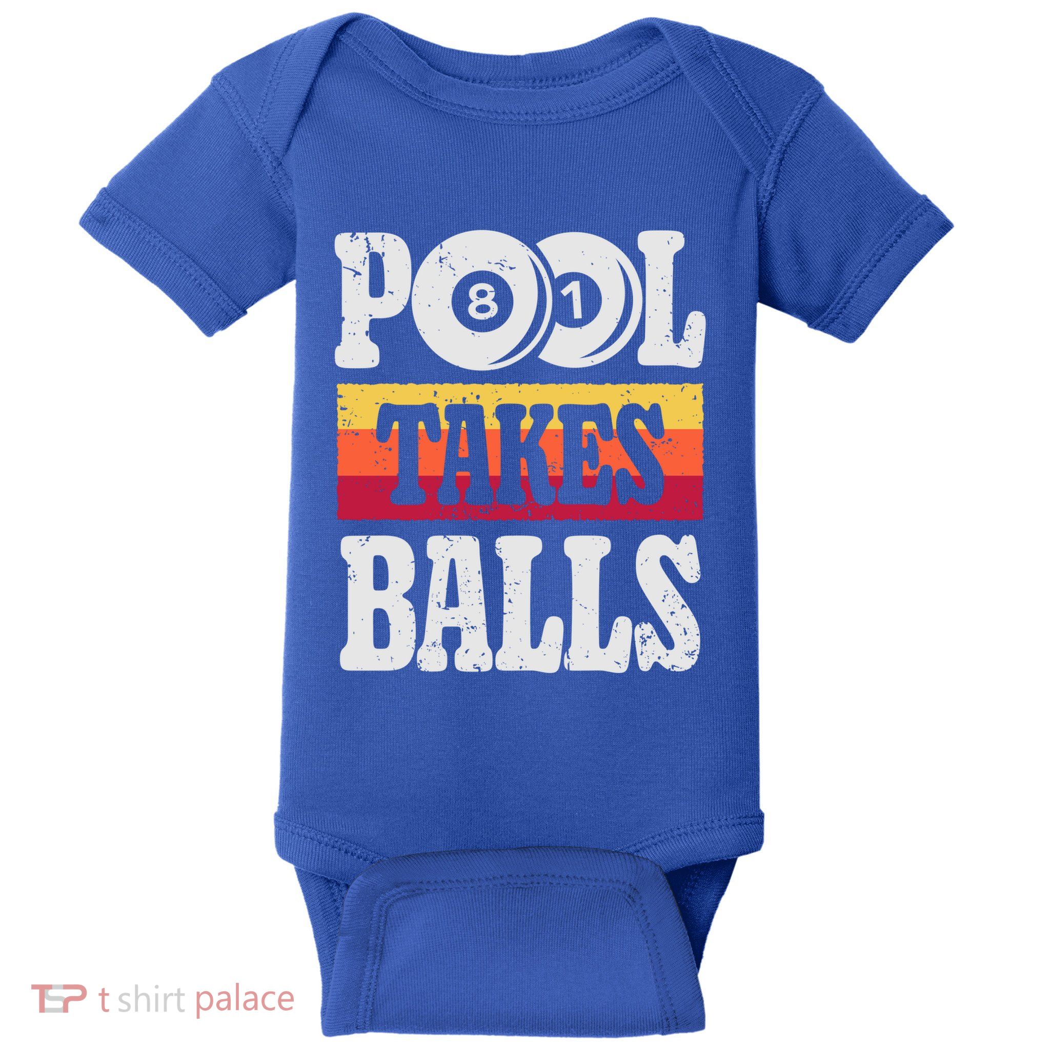 Pool Takes Balls Funny Billiards Player 8 Ball Funny Gift Vintage Gift Baby Bodysuit