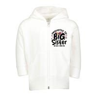 Promoted To Big Sister 2024 Cute Big Sister Kids Floral Toddler Zip Fleece Hoodie