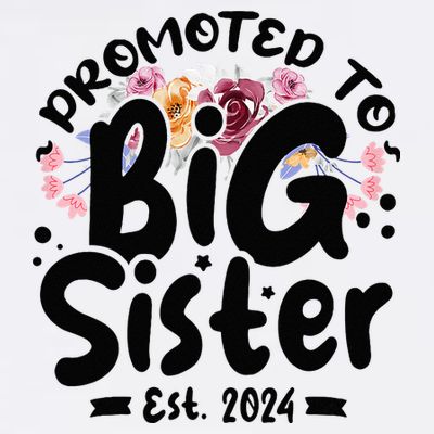 Promoted To Big Sister 2024 Cute Big Sister Kids Floral T-Shirt