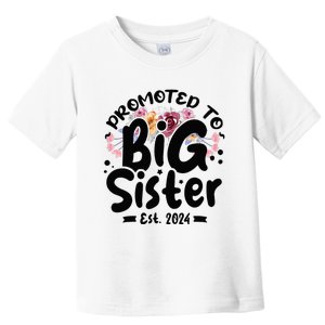 Promoted To Big Sister 2024 Cute Big Sister Kids Floral Toddler T-Shirt