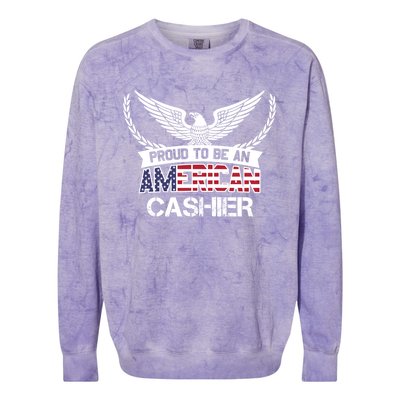 Proud To Be An American Cashier Gift Colorblast Crewneck Sweatshirt